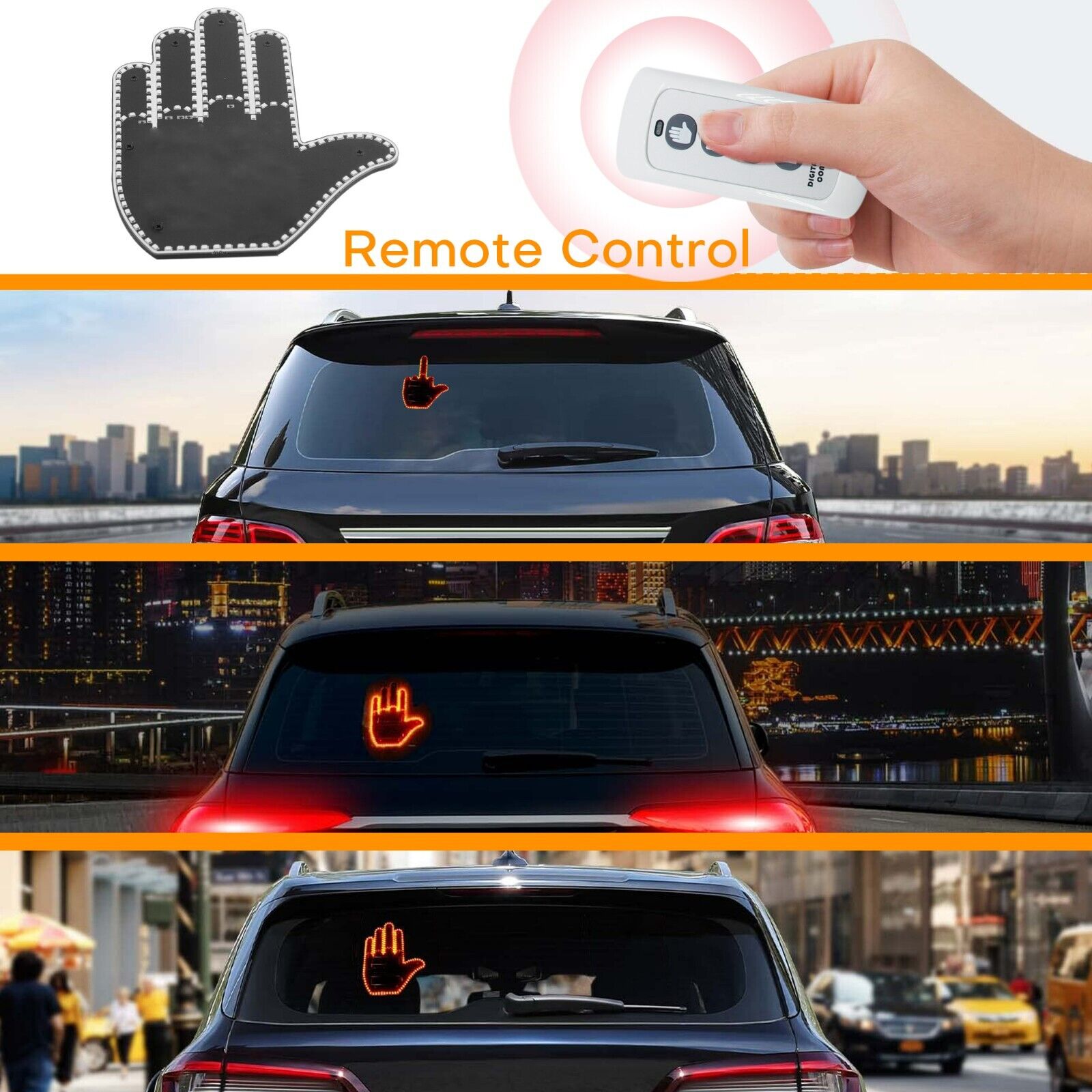 The RoadRater™ LED Hand Gesture Car Light with Remote